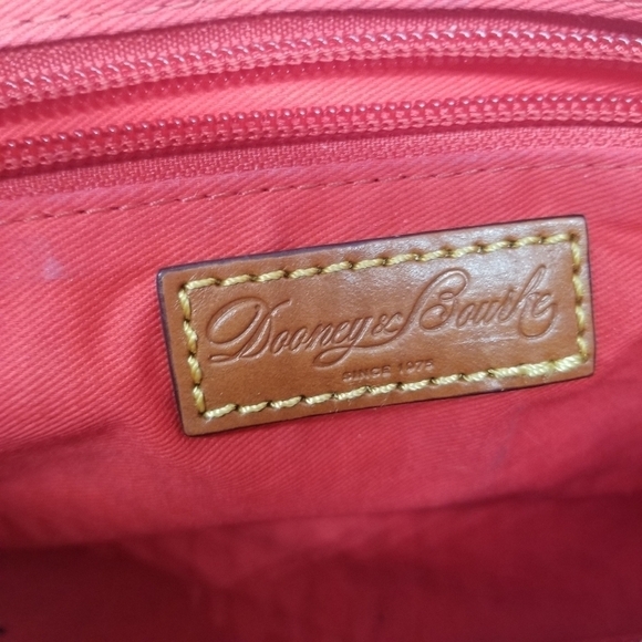 Dooney & Bourke hot pink canvas small purse with brown leather strap - Picture 12 of 15